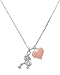 Softball Catcher and Pink Heart Charm Necklace
