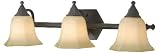 World Imports Lighting 4383-88 Hallsburg 3-Light Bath Light with Glass, Oil Rubbed Bronze