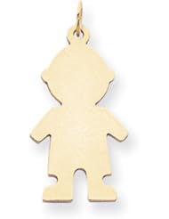 14k Plain Medium .018 Gauge Engravable Boy Charm