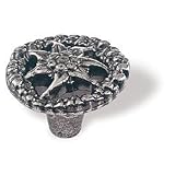 35mm Dia Antique Tin Edelweiss Knob