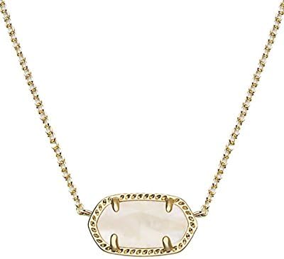 Kendra Scott Signature Elisa Pendant Necklace in White Pearl & Gold