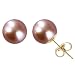 Natural Lavender 7.5-8mm 14k Gold Cultured Pearl Stud Earrings - Dahlia Classic Collection