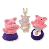 DM Merchandising Pink Pig Crystal Necklace