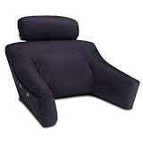 Bedlounge Hypoallegenic (Regular Size, 100% Cotton Black Cover): The Ultimate Back Wedge, Bed Rest, Back Support, Comfort Reading Pillow