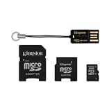 Kingston Mobility Kit - 4 GB microSDHC Flash Memory Card with SD and miniSD Adapters + USB Reader MBLYG2/4GB