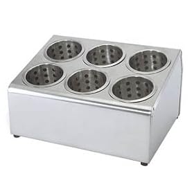 Buy COMMERCIAL 6-HOLE STAINLESS STEEL CYLINDER FLATWARE SILVERWARE UTENSIL HOLDER ORGANIZER CADDY by overstockedkitchen