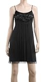 MAXSTUDIO BEADED SILK CHARMEUSE  CHIFFON DRESS
