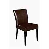 Baxton Furniture Studios Giada Leather Dining Chair, Espresso Brown, Set of 2 by Baxton Furniture Studios