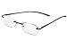 (3 PACK + BONUS) Foster Grant / Magnivision +3.00 ALUMINEYES Reading Glasses - Rimless Lens with Lightweight Gunmetal Arms & Spring Hinges + + 1 FREE BONUS MICRO-SUEDE CLEANING CLOTH