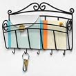 Spectrum Diversified 37510 Black Metal Wall Mount Scroll Single Letter and Key Holder