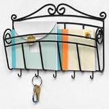 Scroll Wall Mount Letter Holder (Black) (8H x 10.4W x 2D)