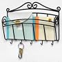 Scroll Wall Mount Letter Holder (Black) (8"H x 10.4"W x 2"D)
