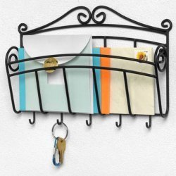 Scroll Wall Mount Letter Holder (Black) (8