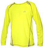 Mens More Mile Fluorescent Yellow REFLECTOR Long Sleeve running top with reflective panels