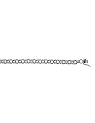 CleverEves 14Kt White Gold Triple Charm 7mm Bracelet