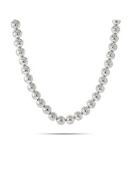 Sterling Silver 925 Beaded Necklace 18", ITALY made