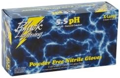 Atlantic Safety Products (BLGBL-M) Black Lightning Black Nitrile Gloves, Medium