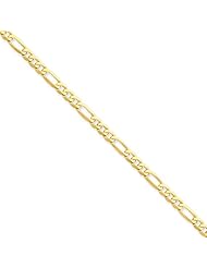 14k 4mm Flat Figaro Chain, Size 7