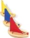 Natural Wood Sailing Boat, Blue