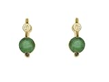 9ct Yellow Gold Emerald And Diamond Earrings