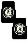 A Set of 2 MLB Major League Baseball Licensed Universal-Fit Molded Front Rubber Floor Mats - Oakland Athletics