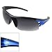 Women Black Blue Plastic Cut Out Half Rim Sunglasses