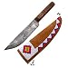 Wrangler Large Bowie Knife, Maple Handle, Plain, Leather Sheath