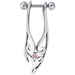 Sterling Silver 925 Pink TRIBAL GEM Left Cartilage Earring