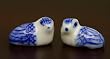 Miniature Pair of Blue and White Porcelain Birds