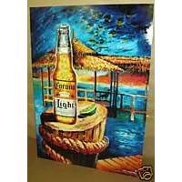 CORONA LIGHT BEER BOTTLE EMBOSSED METAL SIGN NEW