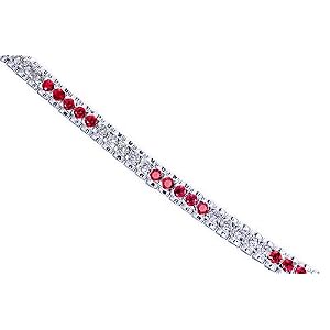 Bold and Beautiful Round Cut Created Ruby and White CZ Gemstone Tennis... by