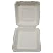 PrimeWare PLA-19 White Molded Fiber Hinged Lid Container, 9" Length x 9" Width x 3-3/16" Height, Large, PLA-Lined (Case of 160)