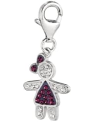 925 Sterling Silver February Birthstone Girl Charm, For Chamilia, Pandora, Biagi, Personality, Reflections And More Charm Bracelets