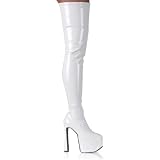 CANDY-3000 (CANDY-200), 6 1 2 Chunky Heel Thigh Hi Boots, by Pleaser USA at Shoes by EHH