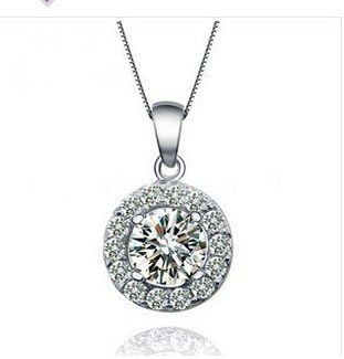 LoyalLove Necklace Circle Round Cz Shine Crystal Fashion