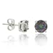 Sterling Silver .925 Simulated Mystic Topaz Stone Prong 6mm Stud Earrings