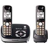Panasonic KX-TG6532B DECT 6.0 PLUS Expandable Digital Cordless Answering System with 2 Handsets