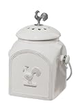 Oggi Ceramic Rooster Countertop Compost Keeper, Antique White