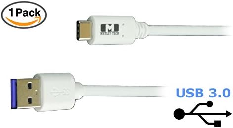 Matley Tech USB 3.0 Type A (USB-A) to USB 3.1 Type C (USB-C) Cable - White 3.3ft 1M - Meets all USB Type C Specifications