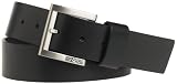 Kenneth Cole Reaction Mens Logo Motion 1 1/2" Leather Casual Belt