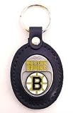 Boston Bruins Large Leather  Pewter Team Key Fob - NHL Hockey Fan Shop Sports Team Merchandise