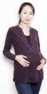 Two-Tone Sweater - nursing/maternity -S-XL