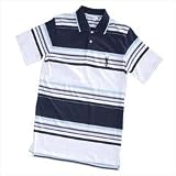 YSL Stripe Polo White/Navy Small