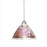 IMAGE OF Atlantis Quick Connect Pendant Kit with Dichroic Glass Shade Canopy Type: Monopoint Canopy, Finish: Brushed Nickel