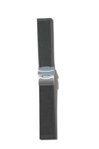 24mm Black Locman Style Rubber/Silicone with S/S Deployment Buckle from Toscana