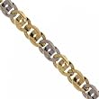 Mens 2 Tone Yellow White Gold Gucci Link Bracelet 8"