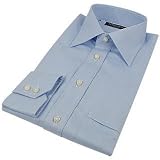 Forzieri Portofino Handmade Baby Blue Cotton Dress Shirt