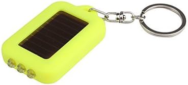 YX Solar Powered White Light 3-LED Keychain Flashlight (Yellow)