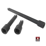 Neiko Tools 3 Piece 3/4 Drive Impact CrV Extension Bar Set 3, 5, 10