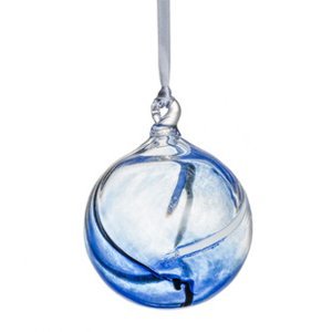 Kosta Boda Contrast Christmas Ornament 2014, Blue Black & White Kosta Boda Contrast Christmas Ornament 2014, Blue Black & White